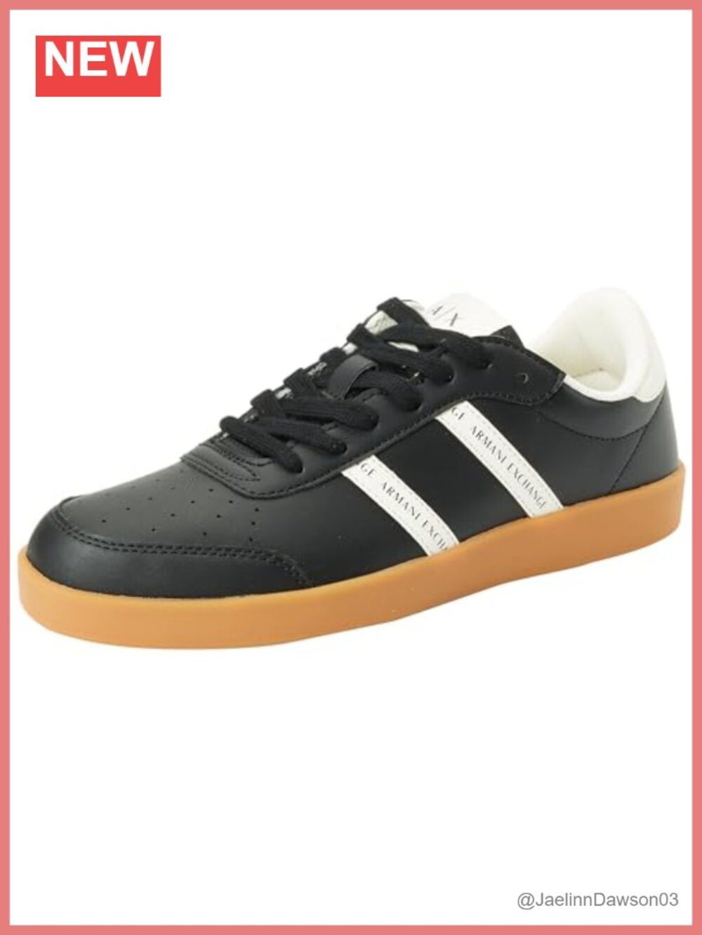 Armani Exchange Berlin Double Band Logo Lace Up Flat Sneakers